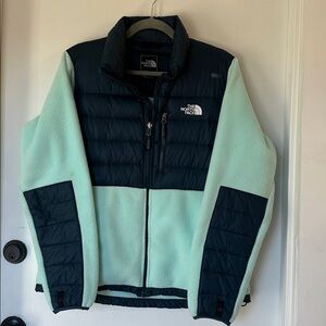 North Face Denali Fleece/Down Jacket navy teal women’s large